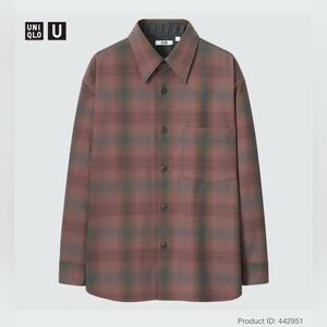 Uniqlo U Heavy Flannel Oversized Plaid Long-Sleeve Shirt